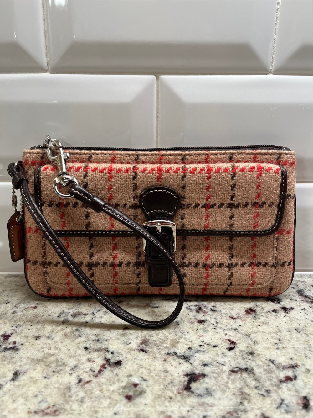 Coach Vintage Tweed Wristlet EUC